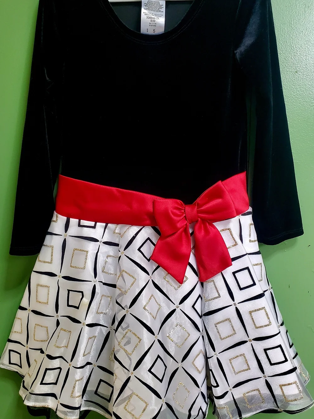 Bonnie Jean Black and White Holiday Dress